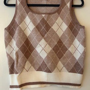 Sioni Argyle Sweater Vest/Sleeveless Sweater - Women's Medium